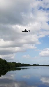 A drone patrolling Caroni Swamp.