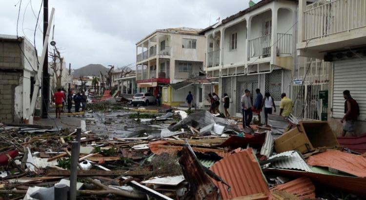 Hurricane Jose is to follow the same path as Hurricane Irma, which caused massive amounts of damage to those in its wake. Pictured is some of the effects of Irma in Marigot, St. Maarten. 
