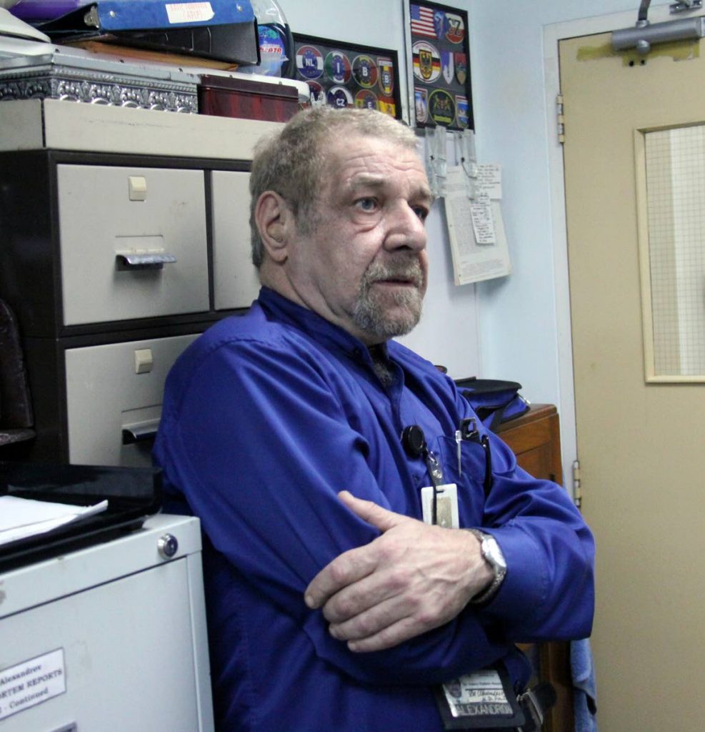 Forensic Pathologist Dr. Valery Alexandrov in his Forensic Science Complex office, on his final day at work.