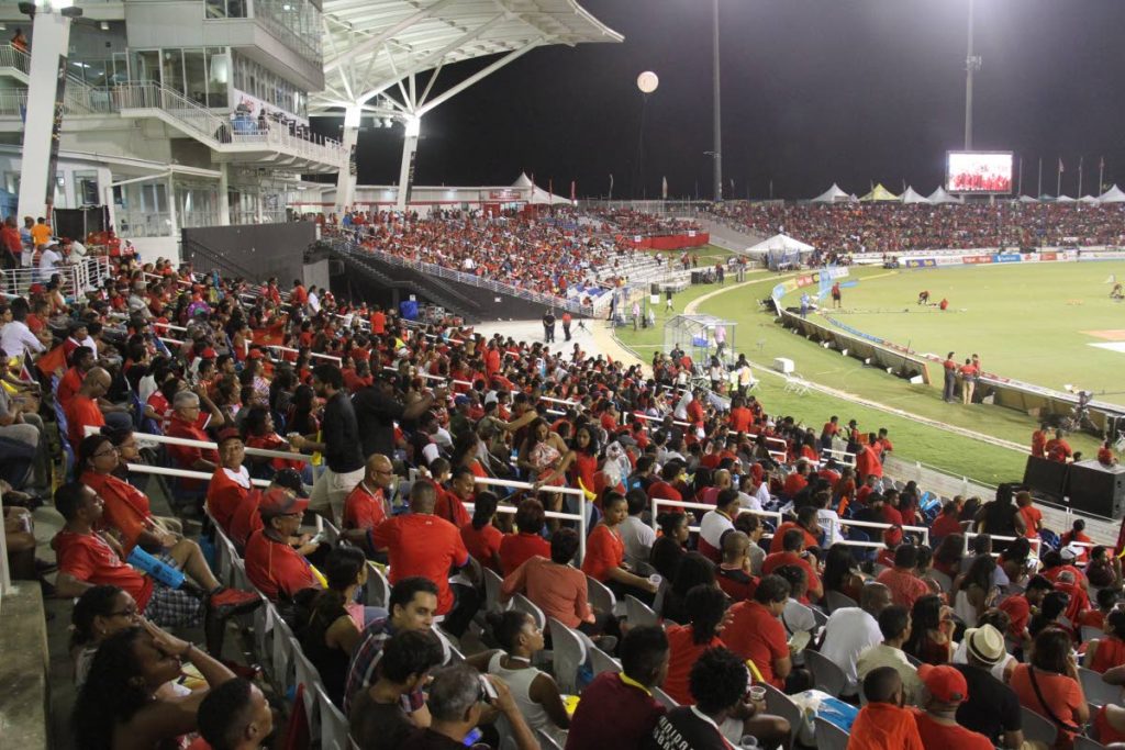 Flashback: Fans at the 2017 Hero Caribbean Premier League between hosts Trinbago Knight Riders and St Kitts/Nevis Patriots, at the Brian Lara Cricket Academy, Tarouba.