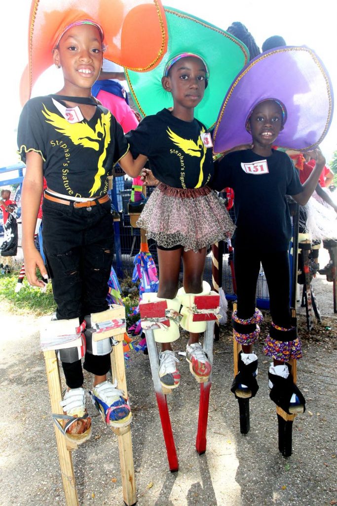 From left, Nylia  Alexander, 9, Markeda Simon, 8 and Jabbeka Solomon, 8 from Stephans Signature Dance Company pose for a photo.