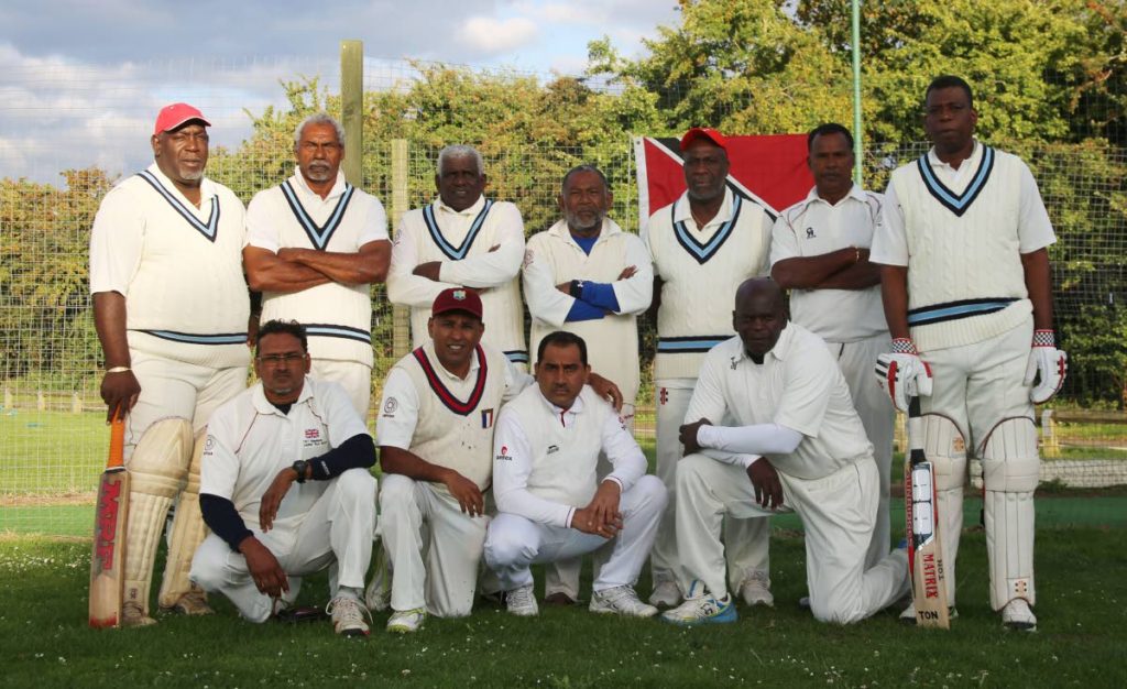 Trinidad and Tobago Masters cricket team pose for a photo on their recent tour of England.