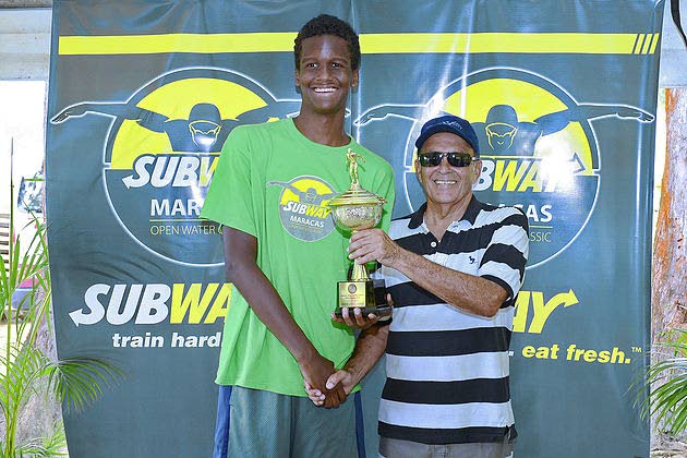 Graham Chatoor, left, will be one of the top competitors at the Subway Maracas Open Water Classic at Maracas Bay, today.
