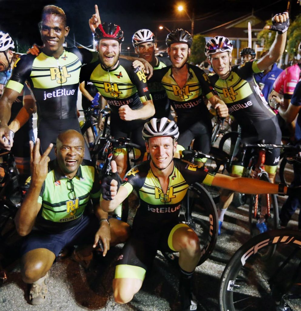 Members of the Team PSL after competing at the Beacon Cycling on the Avenue event on Wednesday night.