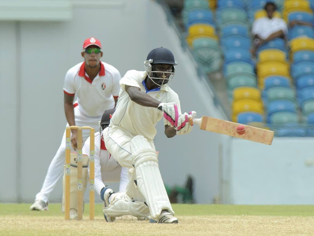 Barbados Pride batsman Jonathan Carter scored a half-century yesterday against the Red Force on day two of their four-day match in Barbados.