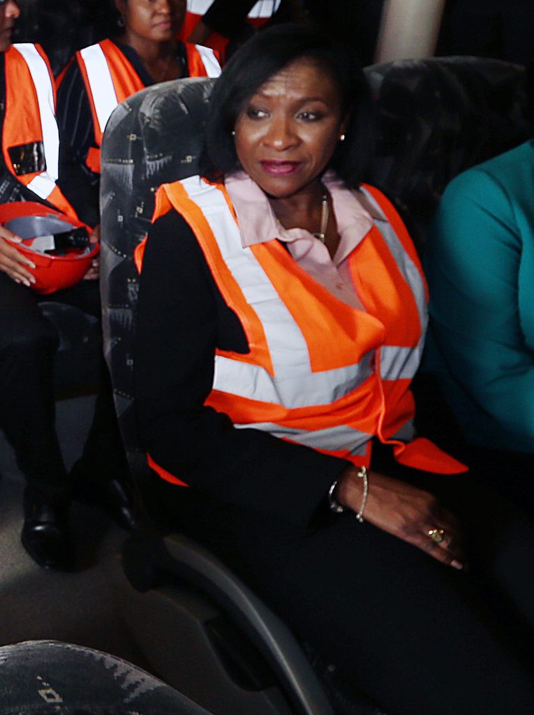Port Authority CEO Charmaine Lewis, who was fired last night, during a tour of the Tobago cargo vessel Cabo star docked at the Port of Spain port.
PHOTO BY AZLAN MOHAMMED