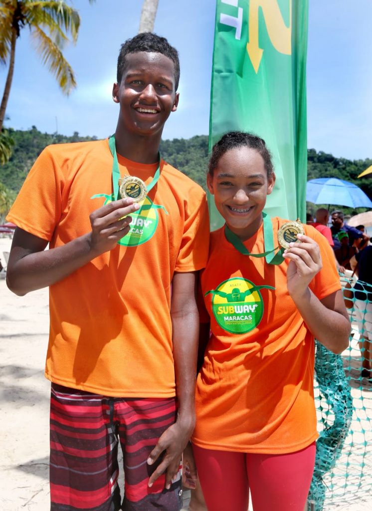 Graham Chatoor, left, is one of the top local swimmers in action at the National Short Course Swimming Championships which splashes off today at the National Aquatic Centre, Couva.