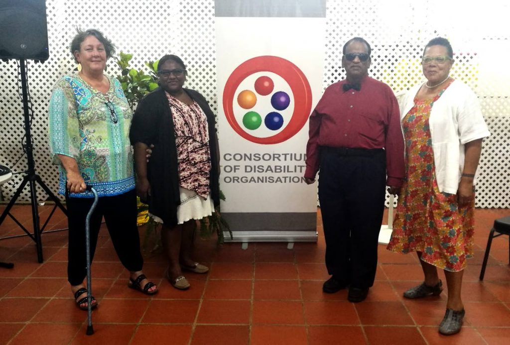 From left, Jackie Leotaud, CODO TT president, Narissa Seegulam, UN co-ordination analyst, Bhawani Persad, CODO TT  vice president and Inca Mohamed.