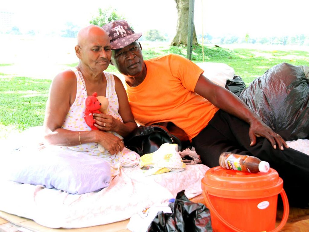 Former national heavyweight boxer Wendell Joseph and his wife Erica at their tent in the Queen’s Park Savannah, Port-of-Spain. 01-11-17  PHOTO  SUREASH CHOLAI
