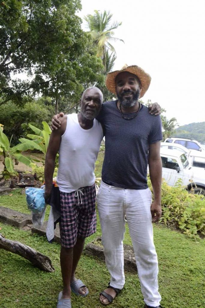 Musicians Anthony Joseph at right with pannist Len 'Boogsie' Sharpe in San Souci. Joseph will perform at Kaiso Blues Cafe tomorrow