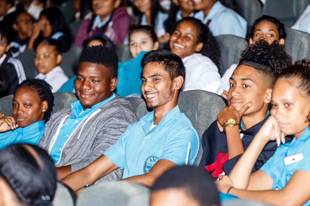 Students during a screening of Jago: a Life Underwater, last Friday.