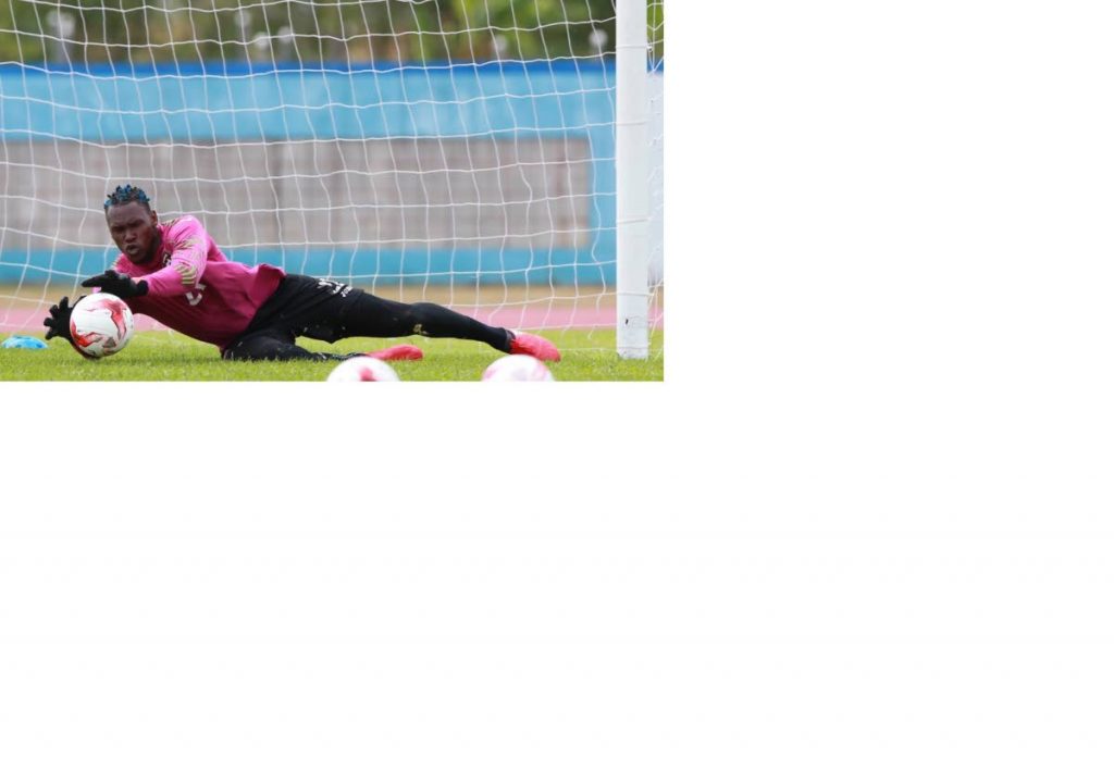 Morvant Caledonia goalie Glenroy Samuel at a national training session earlier this year.
