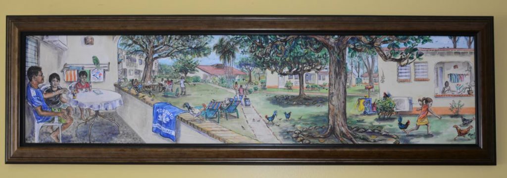  A painting on display at Johnstons Apts in Crown Point by artist and teacher Gail Pantin. 