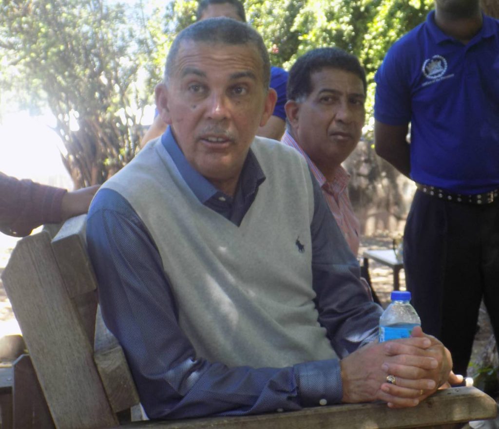 President Anthony Carmona speaks to members of the Diplomatic corps during a tour of the Nelson Island Heritage Site on Friday. After viewing the holding cells of black power activists on the island, Carmona said that the men were vilified at the time, but strove toward s equity and opportunity for all. PHOTO BY SHANE SUPERVILLE.