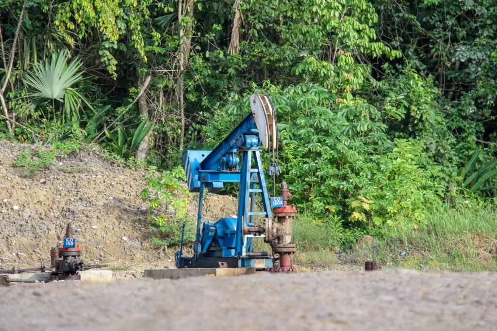 A pumping jack at A&V Oil & Gas Ltd's Catshill Field, Moruga. File photo/Jeff Mayers