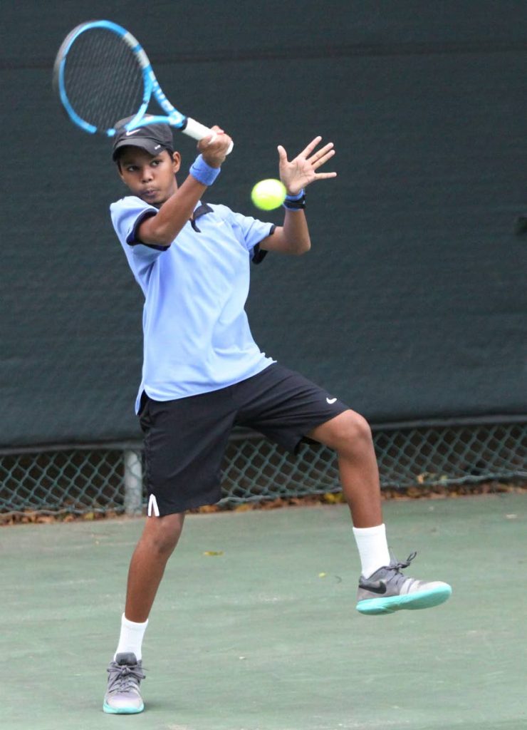 Ethan Wong was in winners row yesterday as action continued in the Boys Under-14 Singles at the RBC Junior Tennis Tournament, Trinidad Country Club, Maraval.