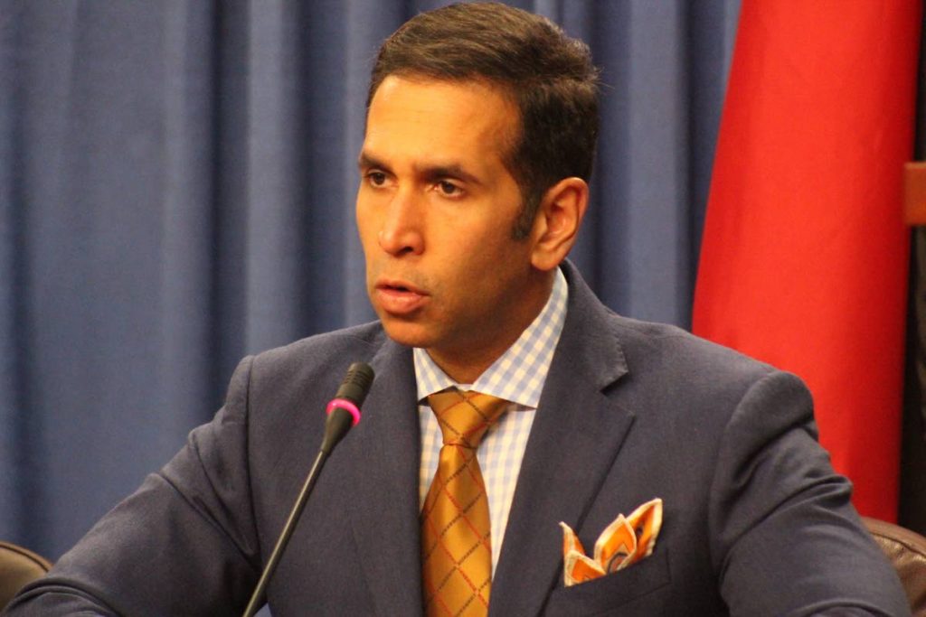 Attorney General Faris Al Rawi at yesterday’s post-Cabinet media briefing at the Diplomatic Centre, St Ann’s.
