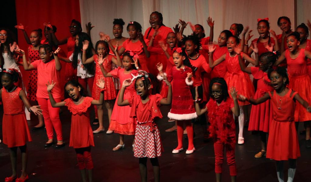 
Rejoice!: Newtown Girls' RC students sing their hearts out in the musical Trini Christmas Magic–A Children's Extravaganza. 