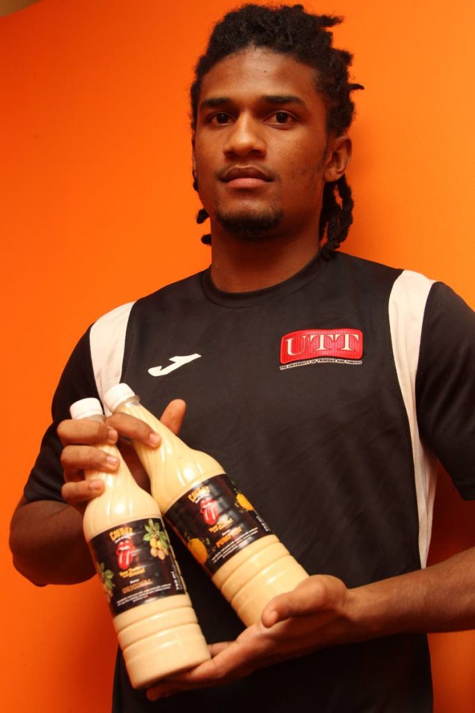 TAKE A TASTE: Taryll Coutou, 21, shows off his ponche de crème flavours.