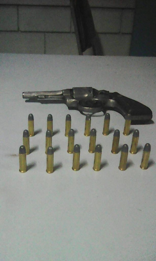 SEIZED: A revolver and several rounds of ammunition found in a car in Peytonville yesterday.