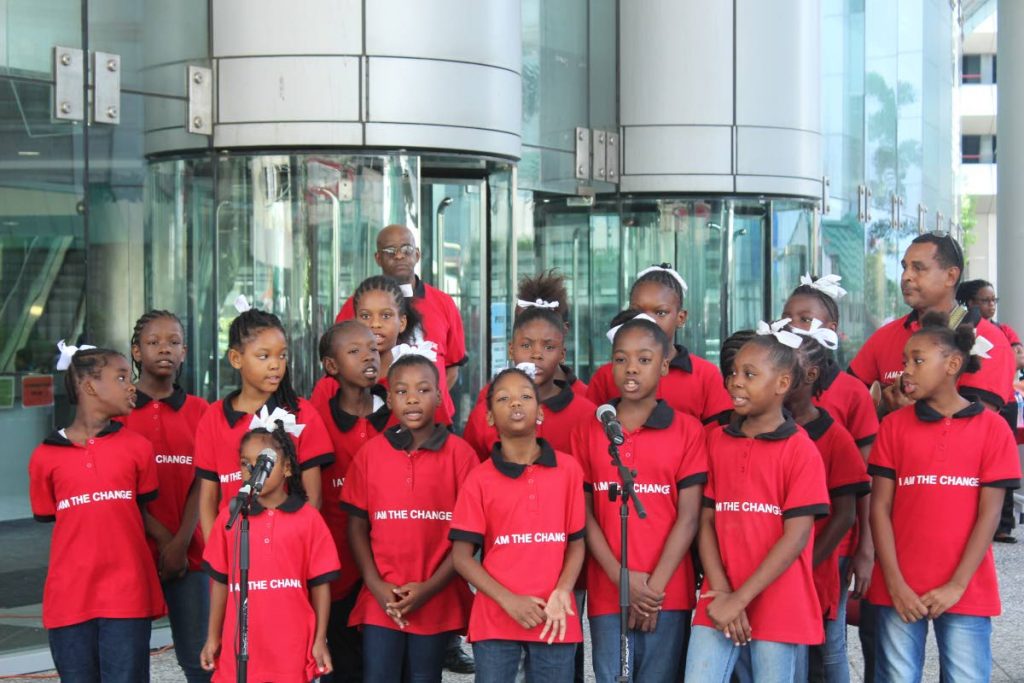 St Barbs Government Primary School performs at the Ministry of Edcaution on December 7, 2017 as part of the ministry’s Morvant/Laventille School Improvement Project.
