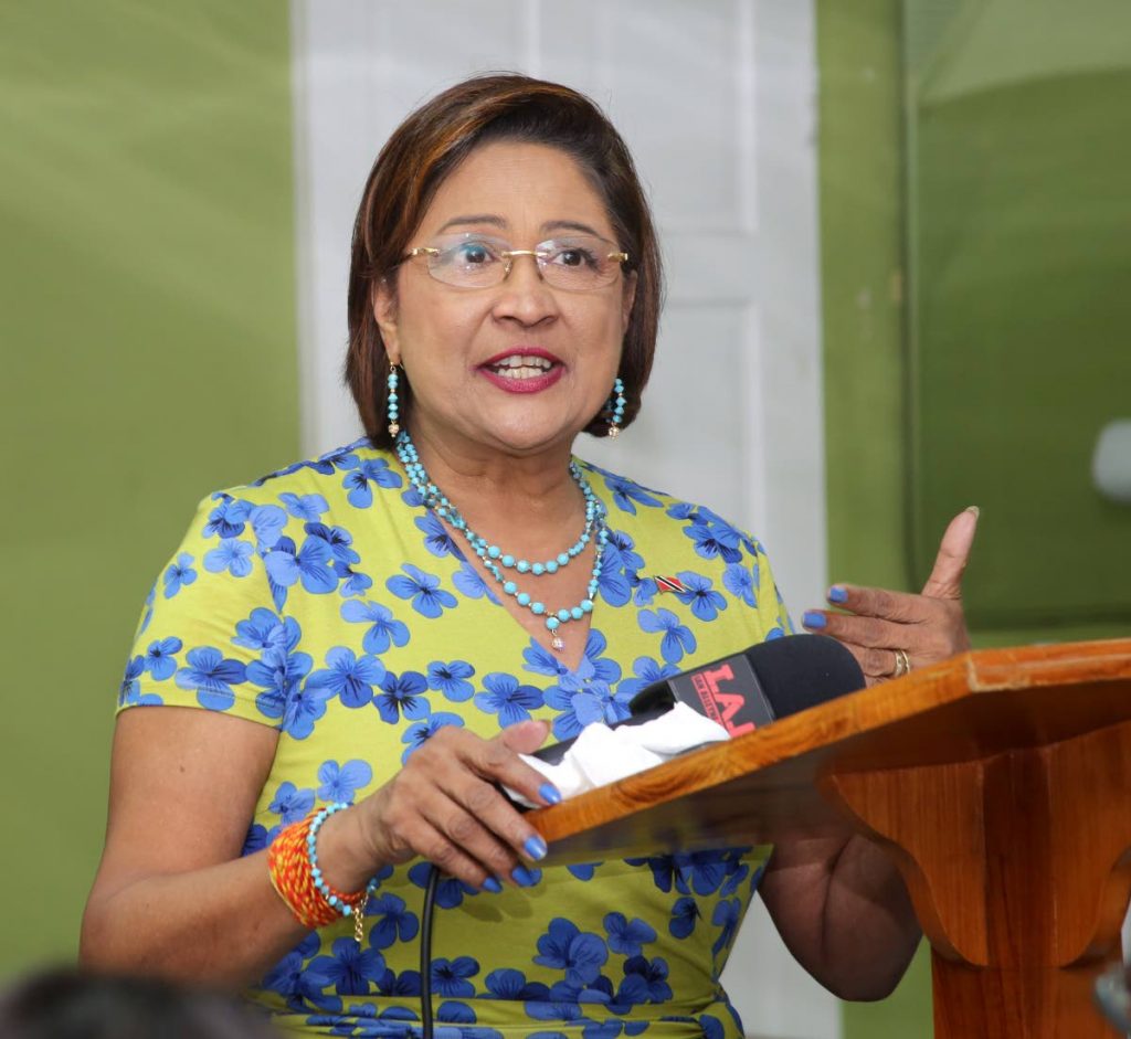 Opposition Leader Kamla Persad Bissessar. 