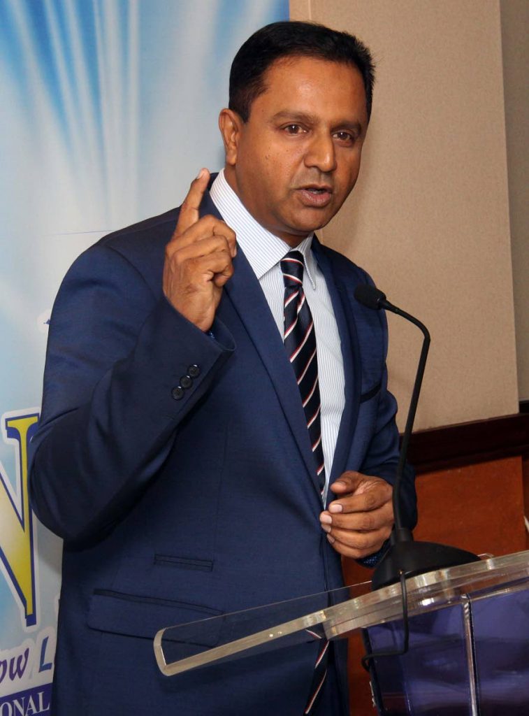 Southex CEO George Singh at yesterday’s launch of the NLCB Play Whe Chutney Soca Monarch competition and the Red Cross Children’s Carnival at the NLCB Suite, Queen’s Park Oval, St Clair. PHOTO BY ANGELO MARCELLE