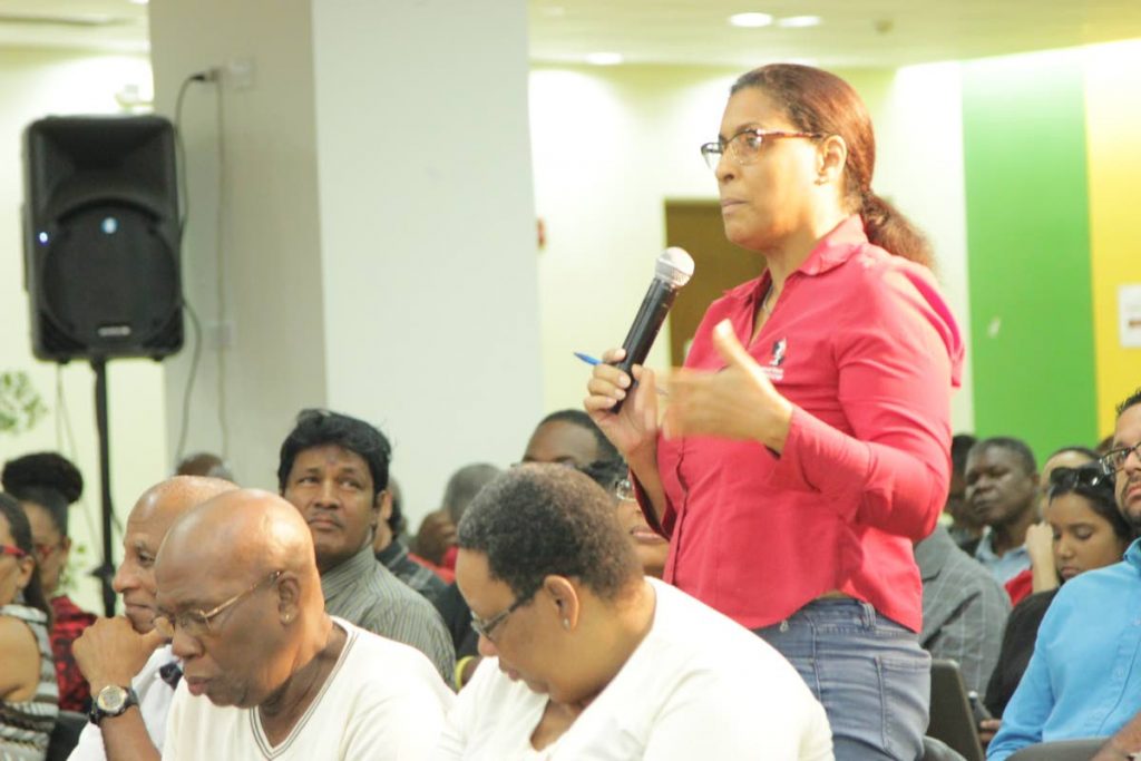 An executive member of the TT Chess Association makes a point during a panel discussion on the need for National Governng Bodies to diversify their sources of income.
