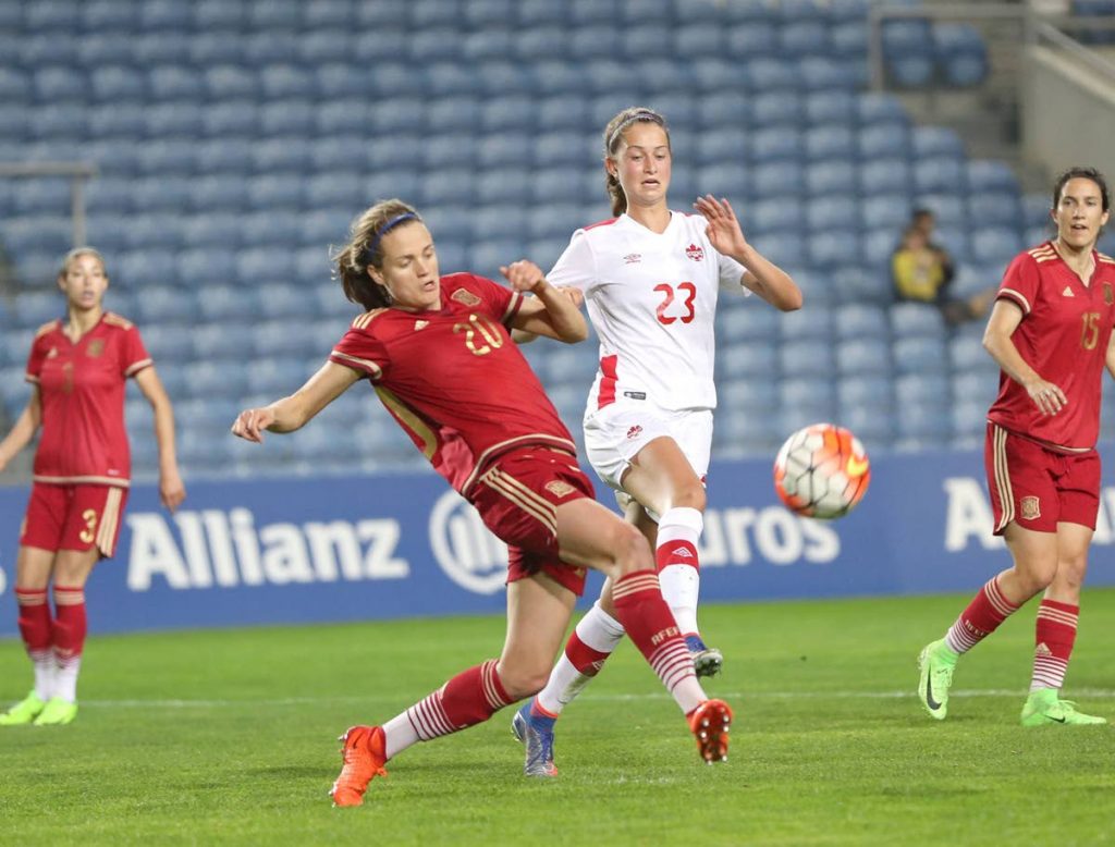 Canada’s Jordyn Huitema (23) will be competing at the CONCACAF Women’s U-20 Championships which kicks off on Thursday at the Ato Boldon Stadium in Couva.
