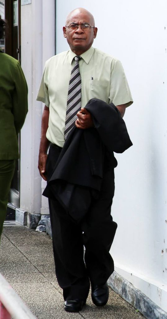Retired Cpl Eusebio Cooper leaves the San Fernando High Court after giving evidence yesterday.
