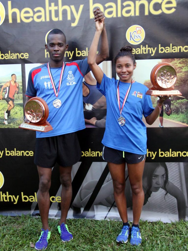 Ted John and Palmenia Raquel Agudelo Berrio (Venezuela), were crowned champions of the TT International Marathon 5K, Men & Women’s categories respectively, Queen’s Park Savannah yesterday.