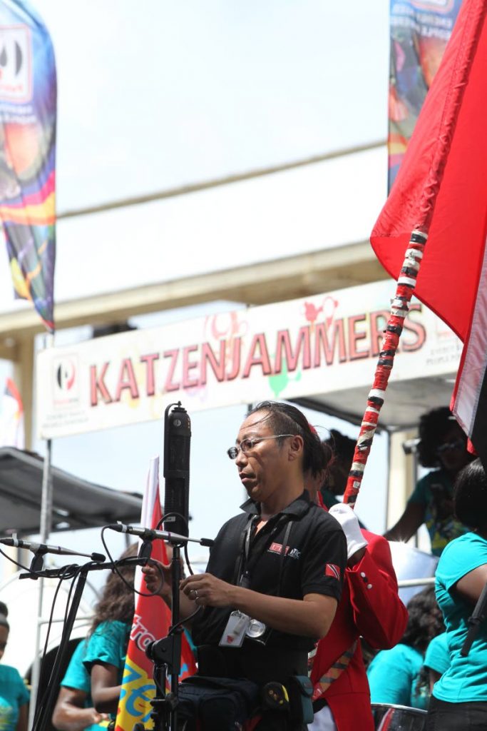 Yoichi Wantanabe at work at the Queen’s Park Savannah, Port of Spain.