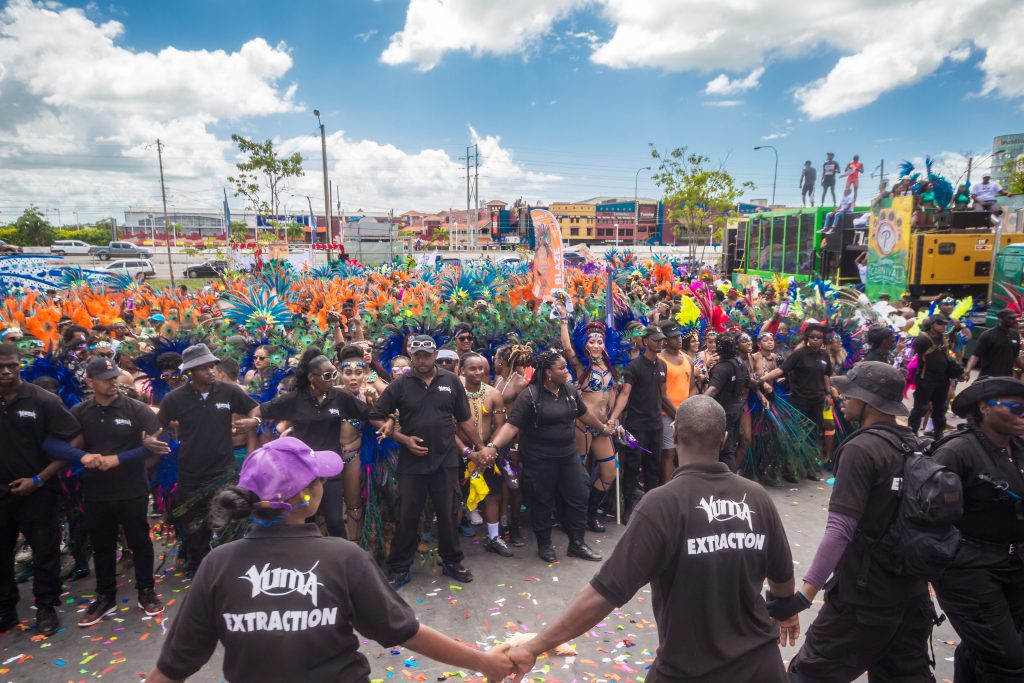 Yuma masqueraders on Carnival Tuesday, 2018.
