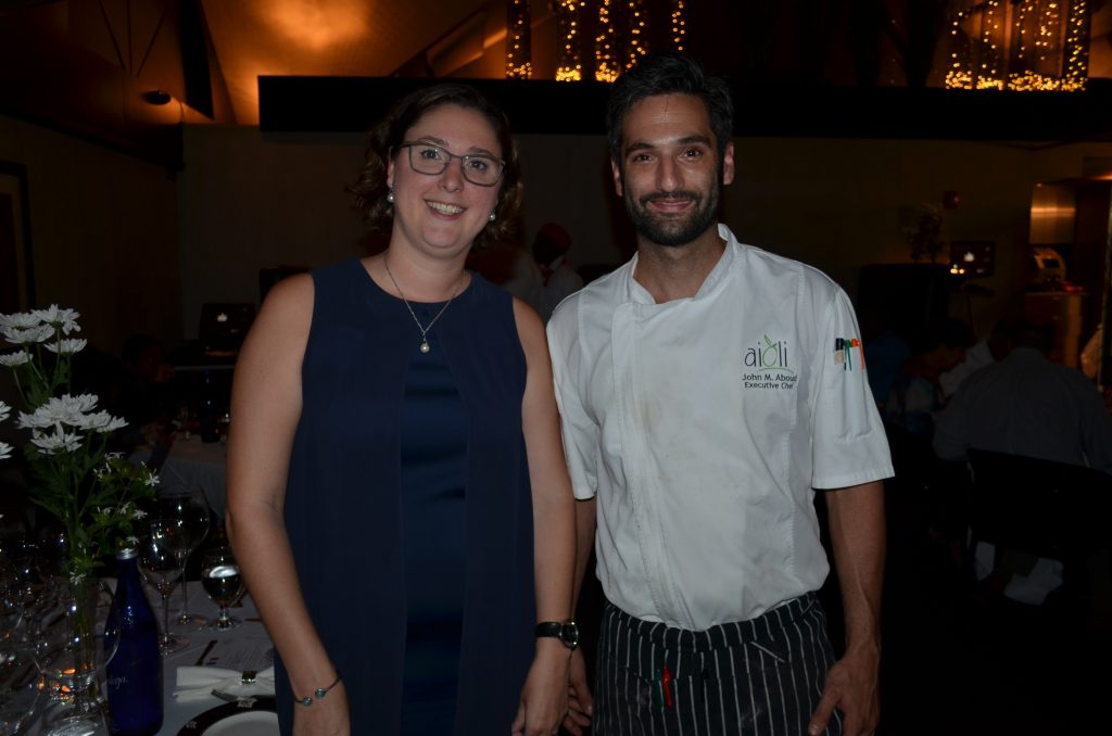 Solène Crinière, deputy head of mission at the French Embassy is here with Chef John Aboud of Aioli.