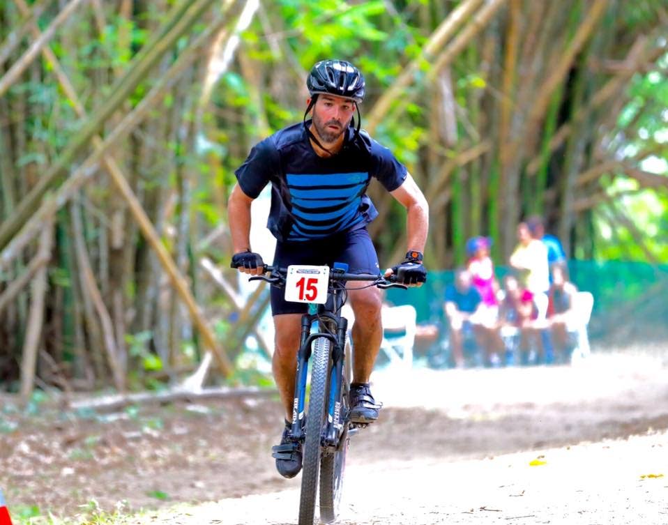 Adam Farfan in action during a previous mountain bike race. Farfan placed second in the Moutain Bike League event, on Sunday, with a time of 1:20:06.