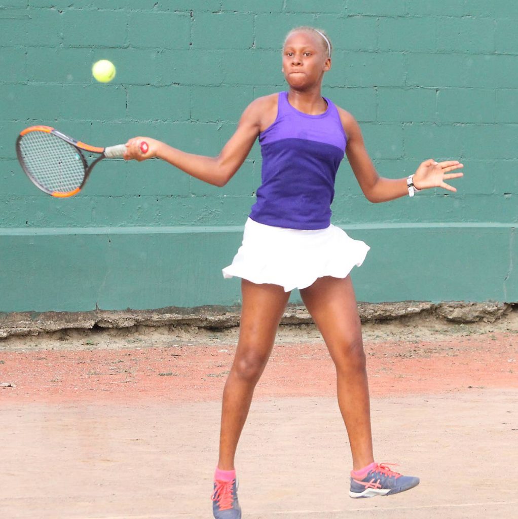 Solange Skeene booked her spot in the Women’s Singles division of the Tranquillity Tennis Open final yesterday at the club’s courts, Victoria Avenue, Port of Spain.