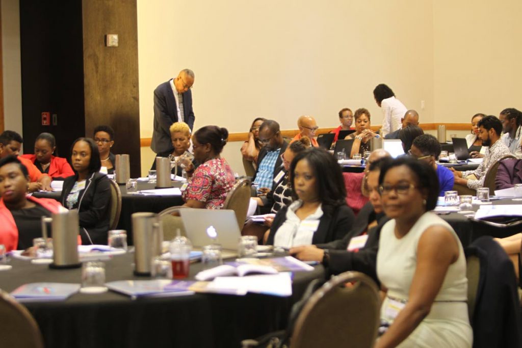 Participants in Monday’s 6th Meeting of the National AIDS Programme Managers and Key Partners at the Hyatt Regency, 
Port of Spain.