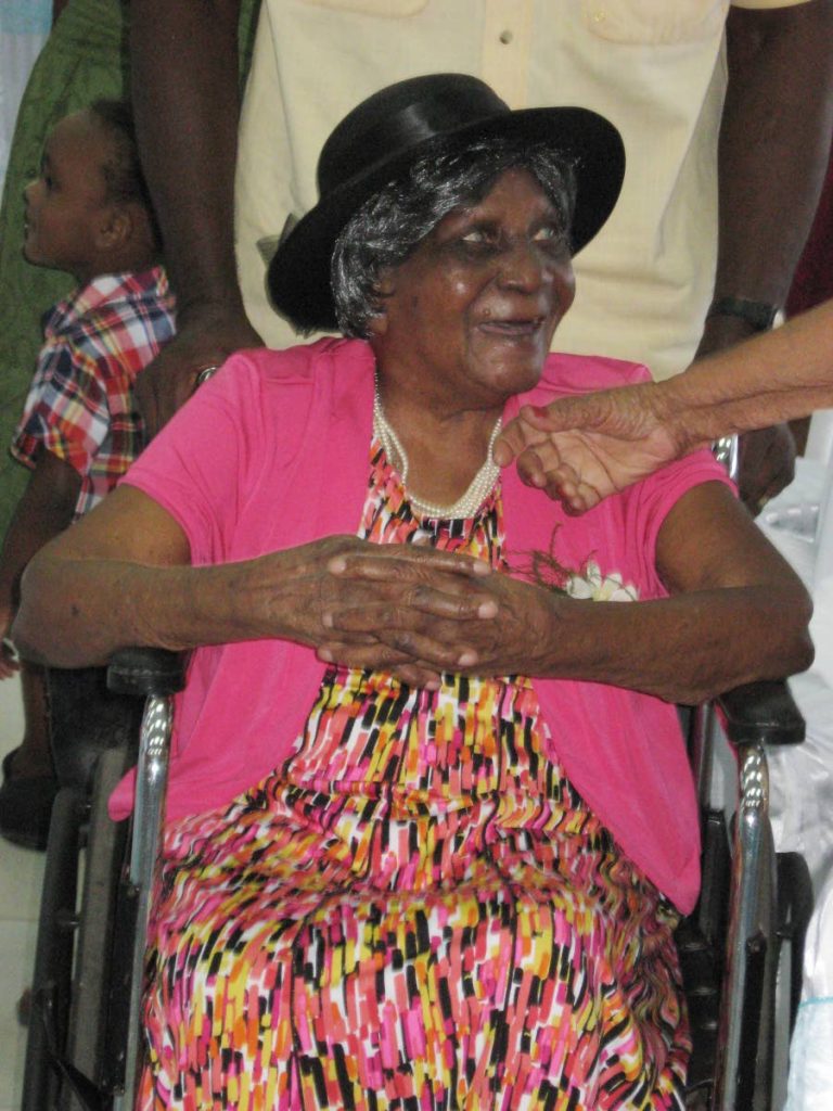 The matriach: Stella Bouville, 103, was born in Caparo but moved to Mayaro where she raised eight children. PHOTOS BY COREY CONNELY
