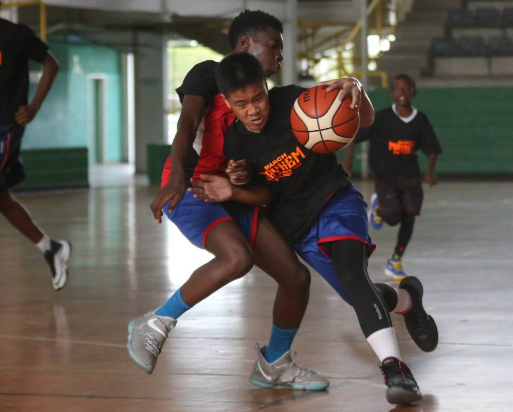 These youngsters take part in the Spartan’s basketball clinic held this past weekend at Jean Pierre Complex, Port of Spain.