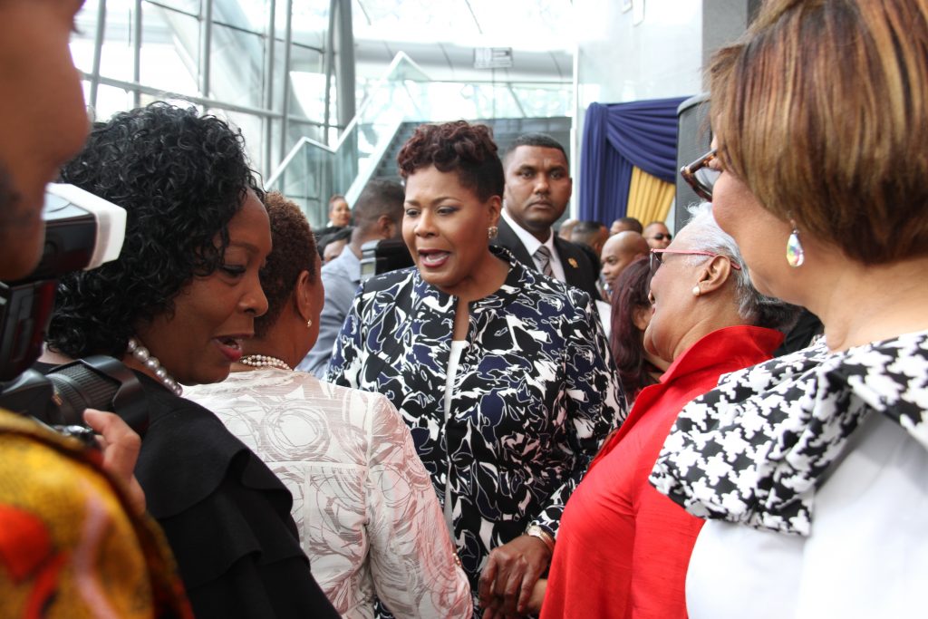 President, Paula-Mae Weekes, meet and greet  during the reception at NAPA . PHOTO SUREASH CHOLAI