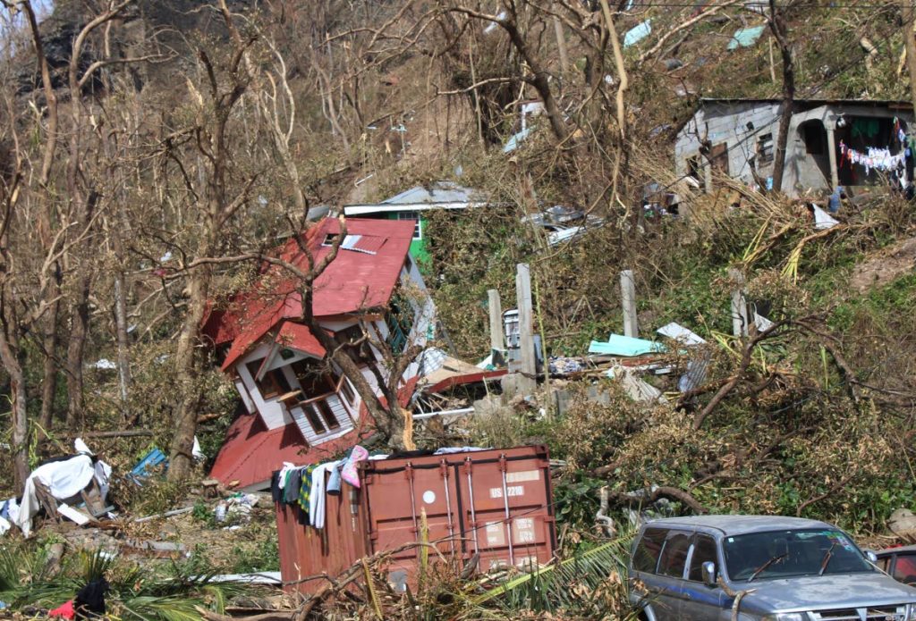 Homes are scattered after the passage of Hurricane Maria in Roseau, the capital of Dominica, on September 23, 2017. File photo