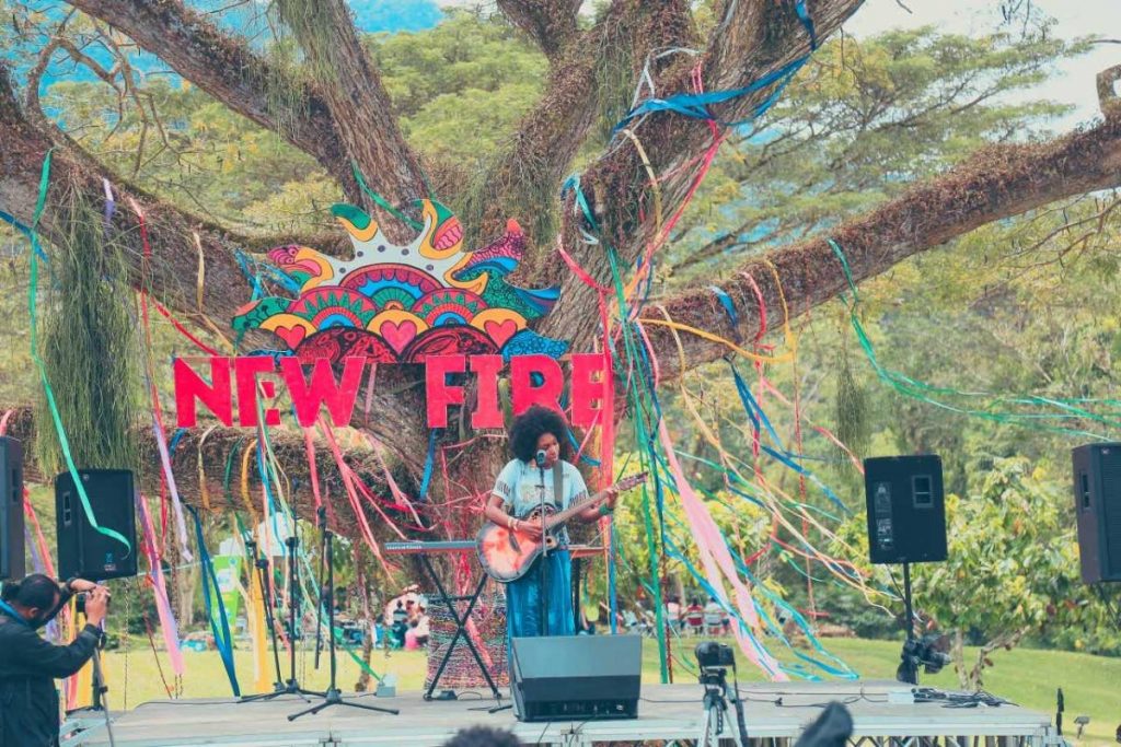 Belizean singer-songwriter StephAnn Feroza performs at New Fire Festival, Ortinola estate, St Joseph on March 24. Photo courtesy Joshua Joseph.