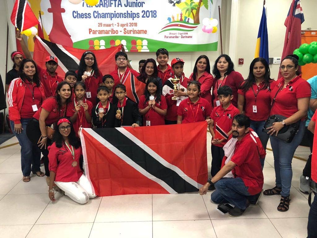 The TT chess contingent that competed at the CARIFTA Youth Chess Championships 2018 in Suriname.