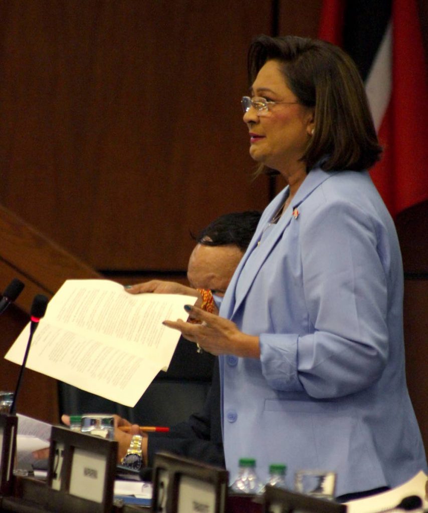 Leader of the Opposition Kamla Persad-Bissessar. Photo: Roger Jacob 