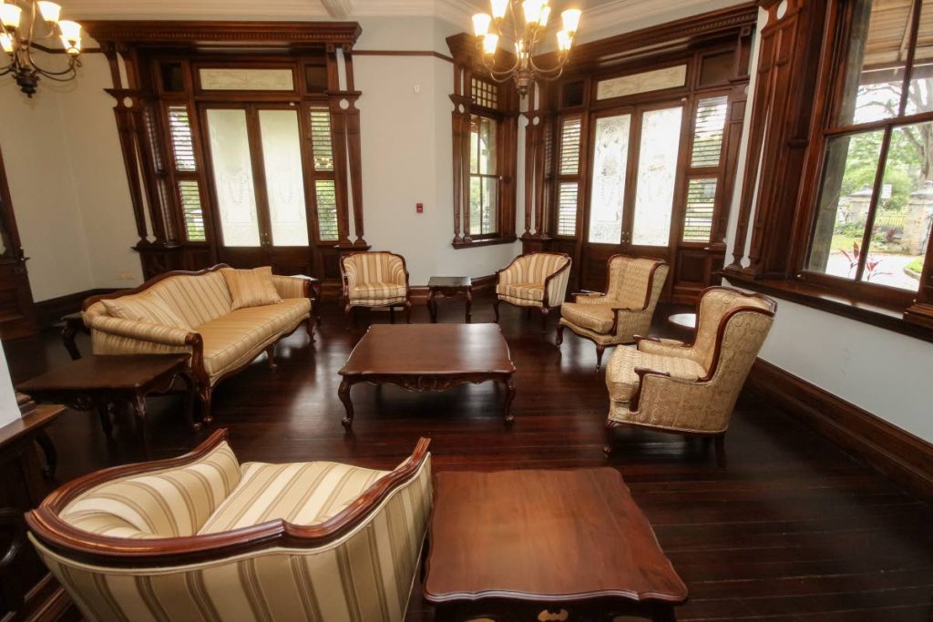 One of the refurbished rooms inside Stollmeyer's Castle. The building was recently rededicated to the people of Trinidad and Tobago, after a complete refurbishment costing upwards of $16 million. Photo by Jeff K Mayers