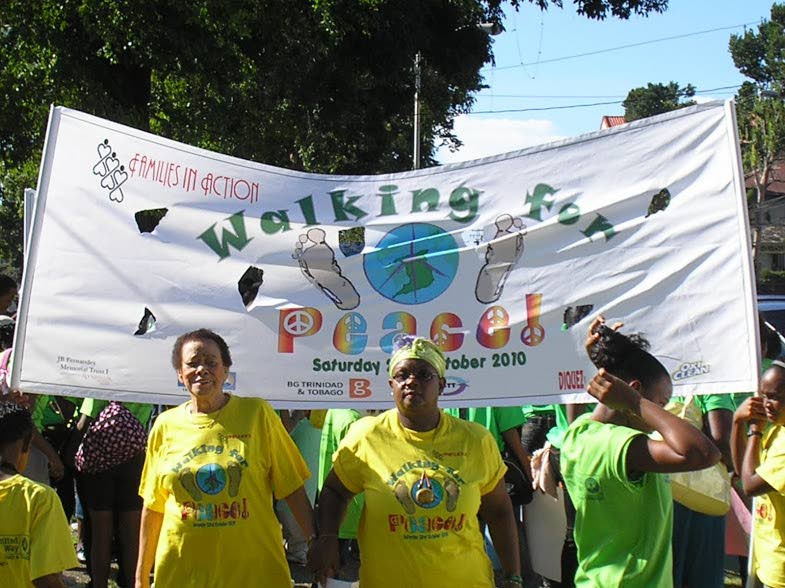 The late FIA founder, Ivis Gibson, at left, at a FIA walk to promote peace and a return to some of the old values which grounded our society in 2010.