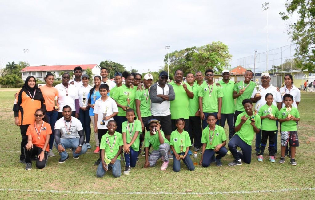 Some of the participants who competed at the South Arrows Archery Club inaugural archery tournament at Clifton Hills Sports Club on April 22, in Point Fortin.