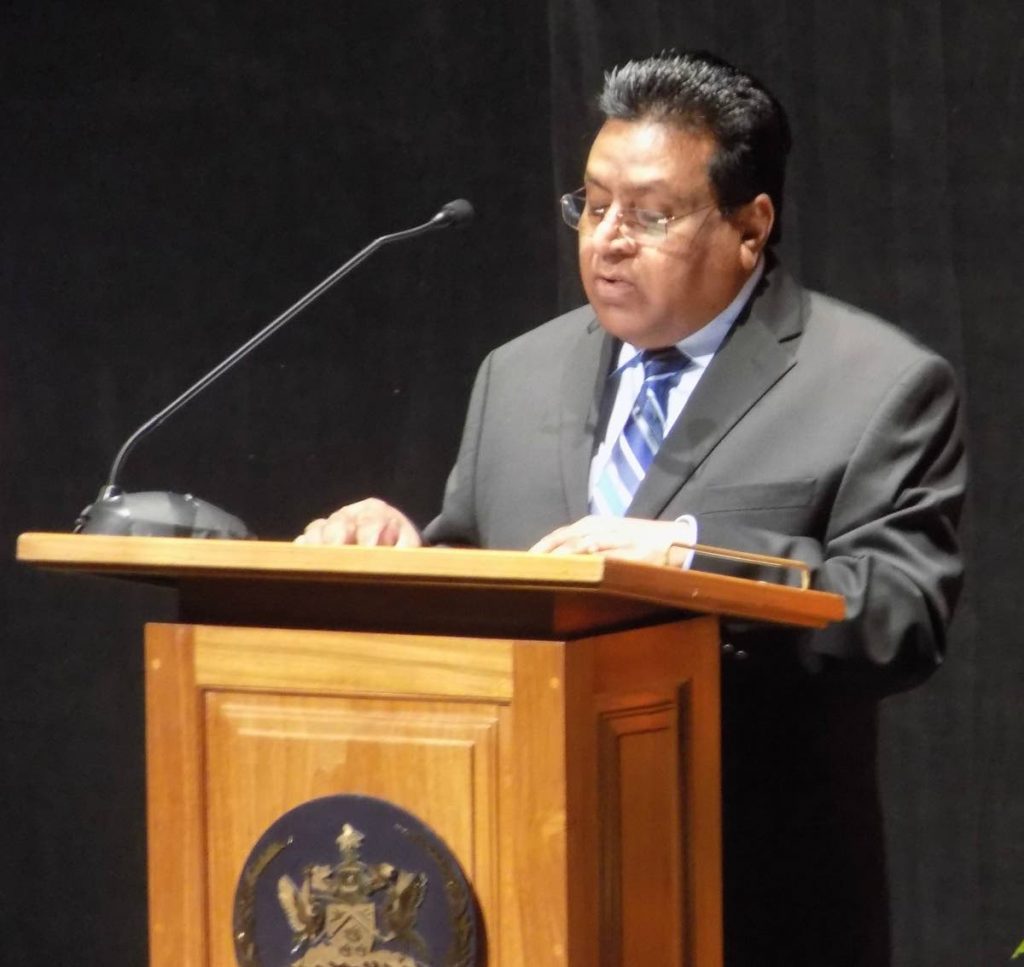 Chief Education Officer Harrilal Seecharan during a function at NAPA, Port of Spain in 2017. FILE PHOTO