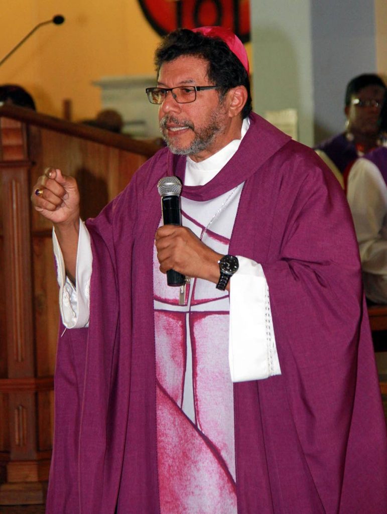Roman Catholic Archbishop Charles Jason Gordon during Ash Wednesday midday mass at Pro-Cathedral  of Our Lady of Perpetual Help RC church Harris Promenade, San Fernando.
PHOTO BY ANIL RAMPERSAD