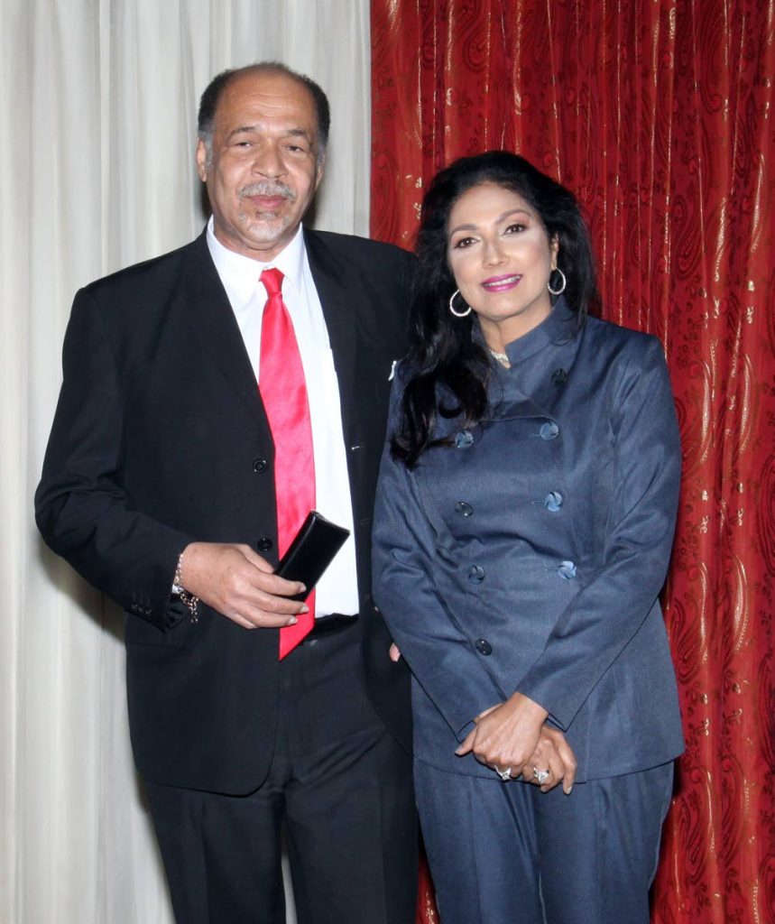 New Ombudsman Patrick Mark Wellington poses with his wife Rosalind at the Diplomatic Reception Lounge, Office of the Parliament shortly after he was sworn in.